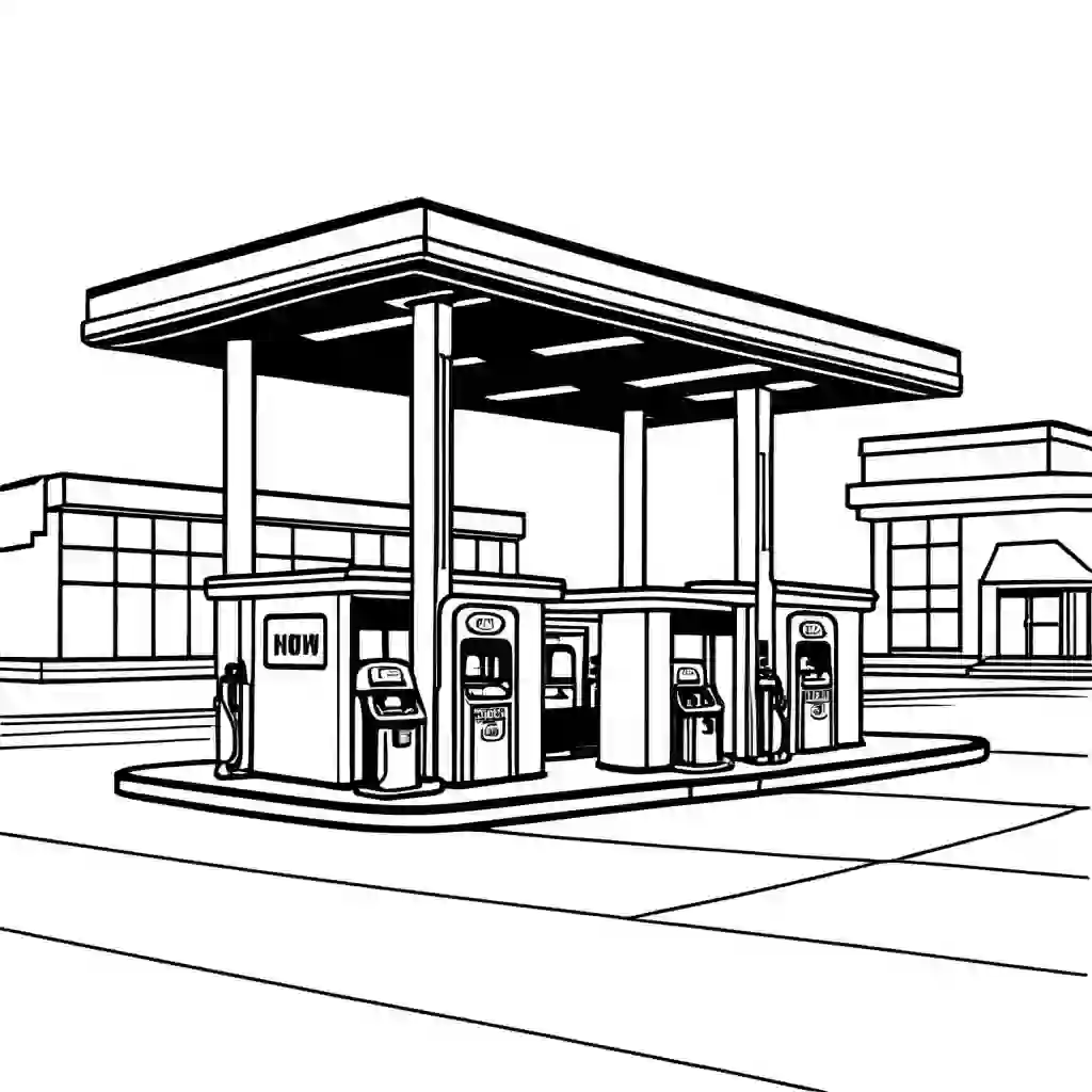 Gas Stations coloring pages